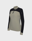 Trolle - T Cut Long Sleeve Polo Shirt - Women's - Earth Grey/Black