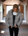 Trolle women's winter goose down jacket light gray