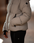 Trolle women's winter goose down jacket light gray