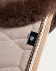 Mattes - Dressage underseat cover square with lamb - hygge creme