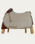 Mattes - Jump square underseat cover with lambskin and front edging - Velvet cream
