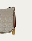 Mattes - Jump square underseat cover with lambskin and front edging - Velvet cream