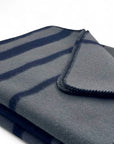 Trolle - Faded Stripe Wool Blanket - Black/Grey